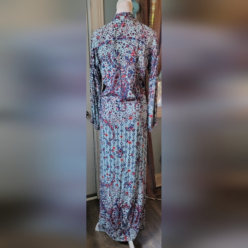 Poupette St. Barth Ilona Maxi Dress Women's M Light Blue Paisley Floral Lightwei - Picture 4 of 16